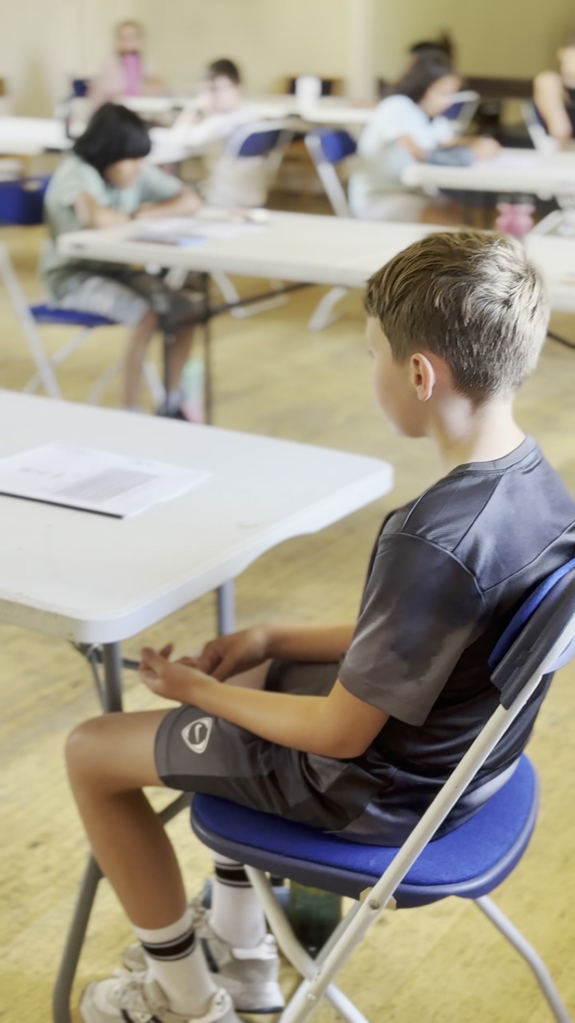 A moment from the Trafford 11+ mock at St Luke’s Church Hall, Bowdon Vale